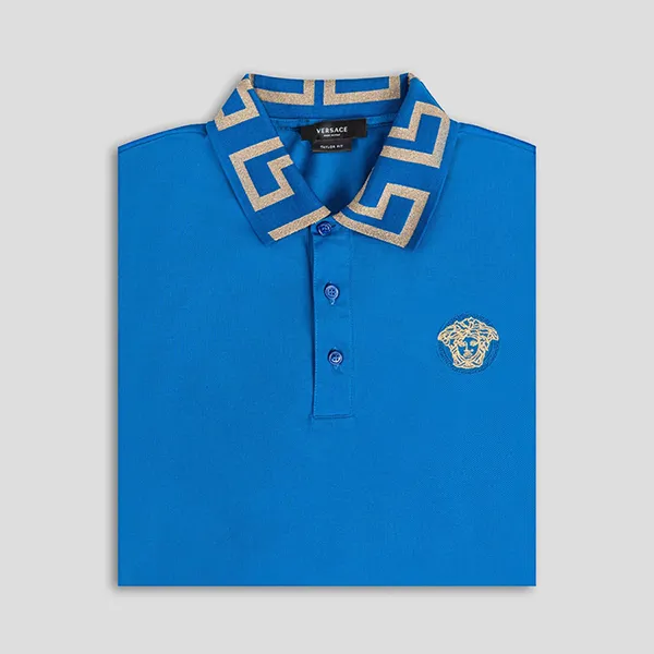 Áo Polo Versace Medusa Greek Collar A87402 1A01552 1U820 Màu Xanh Blue - Thời trang - Vua Hàng Hiệu