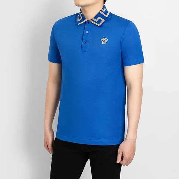 Áo Polo Versace Medusa Greek Collar A87402 1A01552 1U820 Màu Xanh Blue - Thời trang - Vua Hàng Hiệu