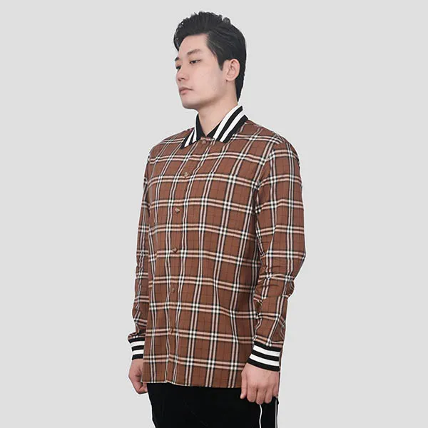 Áo Sơ Mi Burberry Checked Cotton Poplin Brown 80481811 Màu Nâu