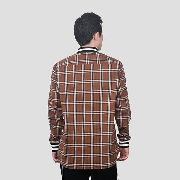 Áo Sơ Mi Burberry Checked Cotton Poplin Brown 80481811 Màu Nâu