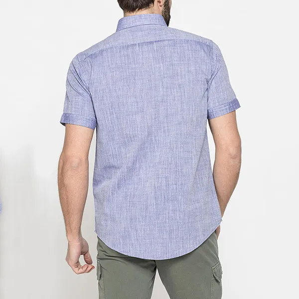 Áo Sơ Mi Carrera Jeans Linen-Effect Slub Cotton Shirt 213C1240A_694 Màu Xanh Tím Size M - Thời trang - Vua Hàng Hiệu