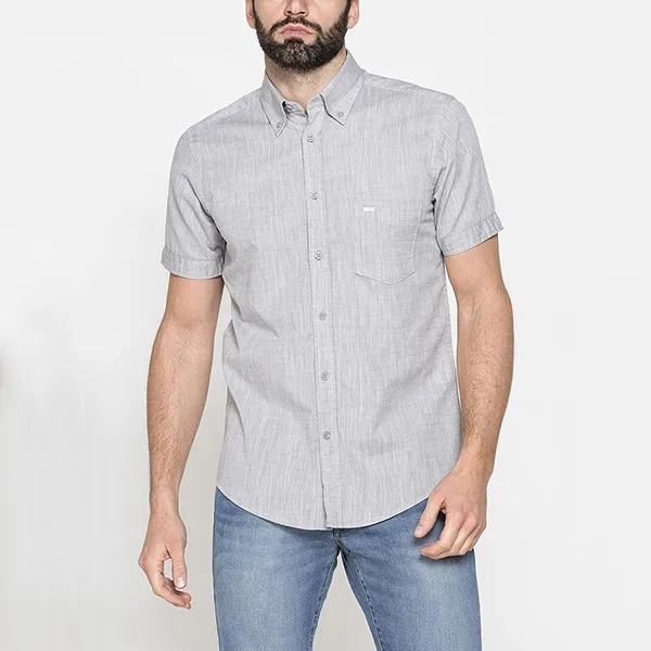 Áo Sơ Mi Carrera Jeans Linen-Effect Slub Cotton Shirt 213C1240A_842 Màu Xám Size M