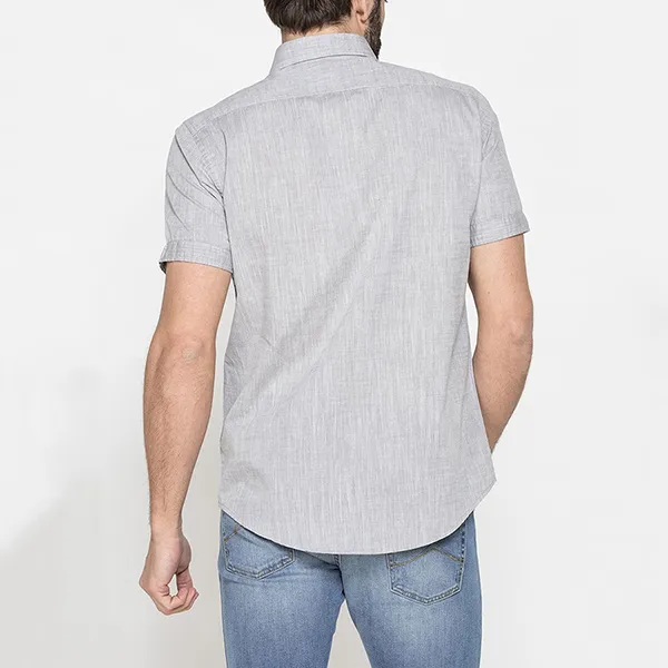 Áo Sơ Mi Carrera Jeans Linen-Effect Slub Cotton Shirt 213C1240A_842 Màu Xám Size M