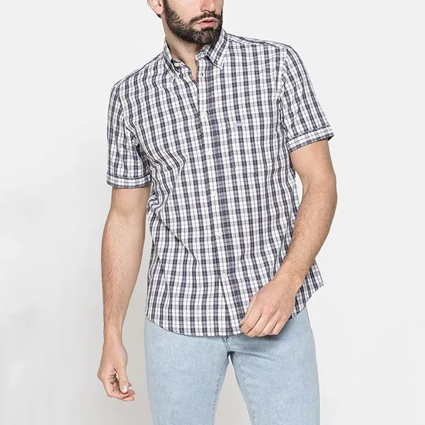 Áo Sơ Mi Carrera Jeans Short Sleeved Shirt 213C1230A_05L Kẻ Ca Rô Màu Đen Xám Size L - Thời trang - Vua Hàng Hiệu