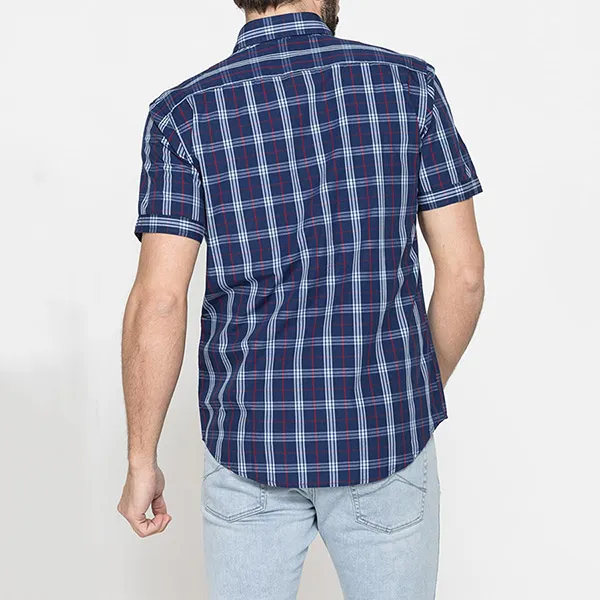 Áo Sơ Mi Carrera Jeans Short Sleeved Shirt 213C1230A_77J Kẻ Ca Rô Màu Xanh Navy Size M