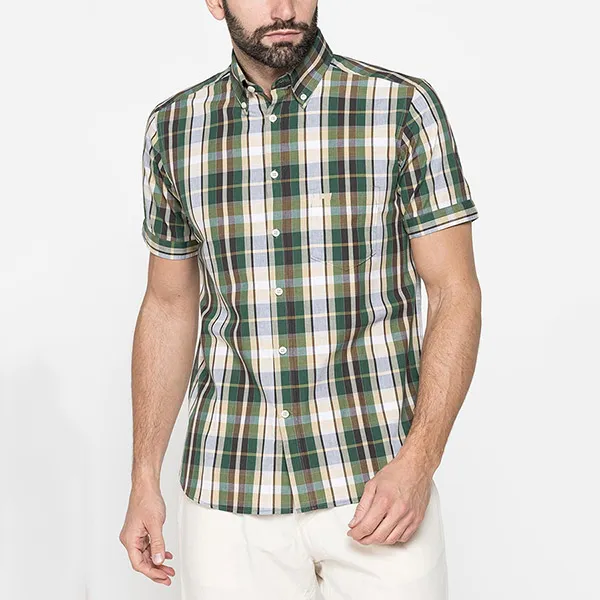 Áo Sơ Mi Carrera Jeans Short Sleeved Shirt 213C1230A_H98 Kẻ Ca Rô Màu Xanh Lá Size L - Thời trang - Vua Hàng Hiệu