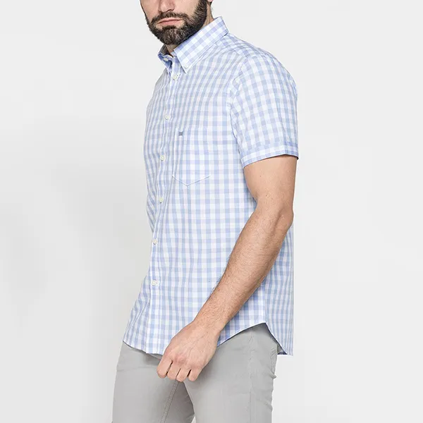 Áo Sơ Mi Carrera Jeans Short Sleeved Shirt 213C1230A_K60 Màu Xanh Kẻ Size L
