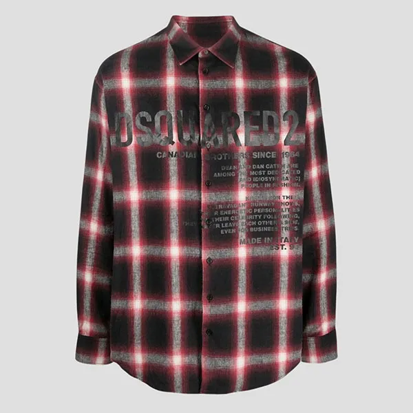 Áo Sơ Mi Dsquared2 Checked Logo Printed S74DM0647 S54782 001 Phối Màu Size 46 - Thời trang - Vua Hàng Hiệu