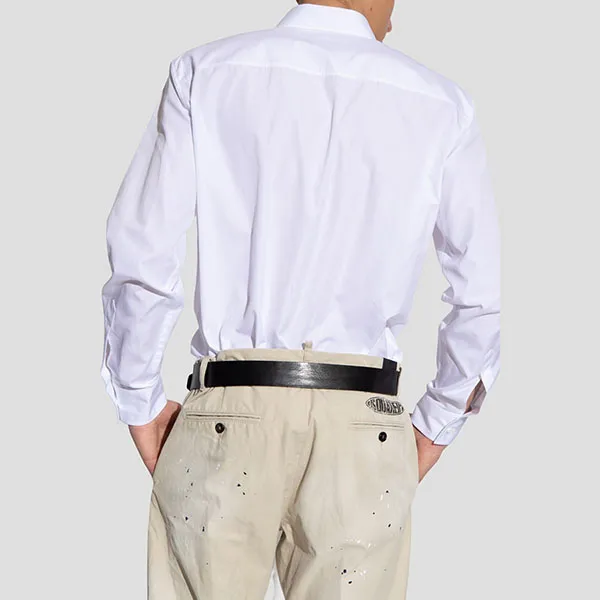Áo Sơ Mi Dsquared2 White Logo Collo S71DM0629 S36275 100 Màu Trắng Size 48