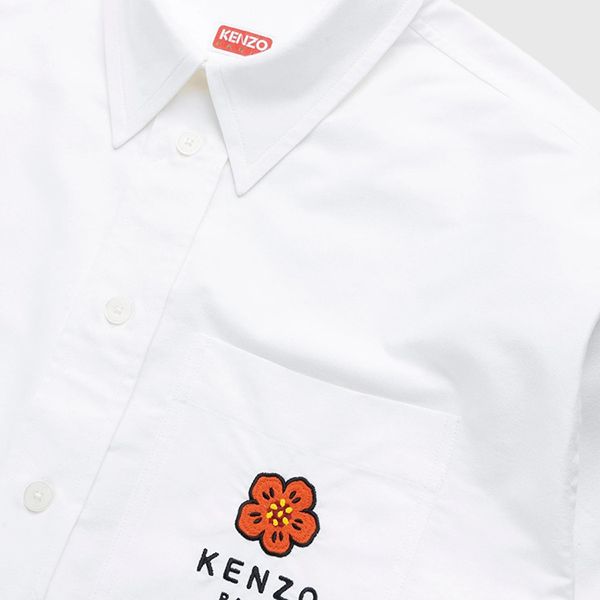 Áo Sơ Mi Kenzo White Logo Boke Flower Crest FD55CH4109LH 01 Màu Trắng - 3