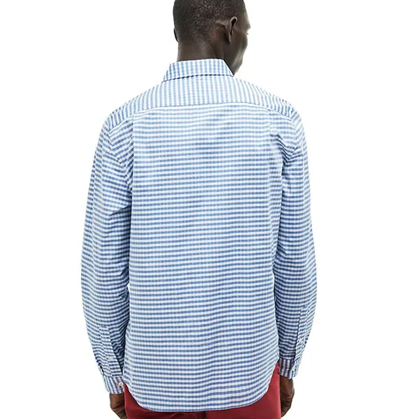 Áo Sơ Mi Lacoste Man Shirt Mini Gingham Check CH9559 MR8 Màu Kẻ Xanh Size M