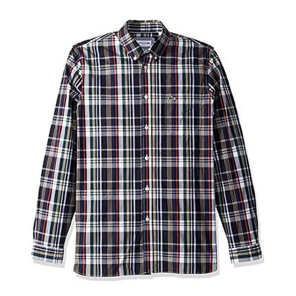 Áo Sơ Mi Lacoste Men's Long Sleeve Slim Fit Plaid Casual Button Down CH1467 DY5 Phối Màu Size S