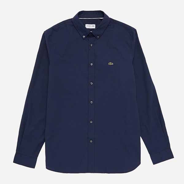 Áo Sơ Mi Lacoste Men's Soft Cotton Poplin Shirt CH7221-166 Màu Xanh Navy Size 38 - S - 1