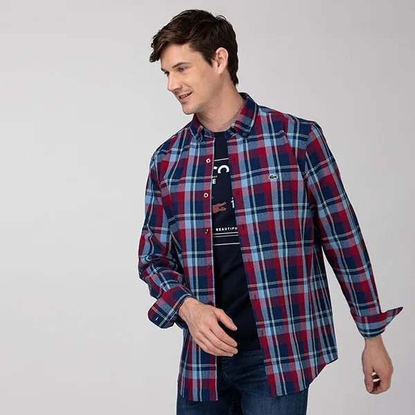 Áo Sơ Mi Nam Dài Tay Lacoste Regular CH0954UJX Phối Màu Size 41