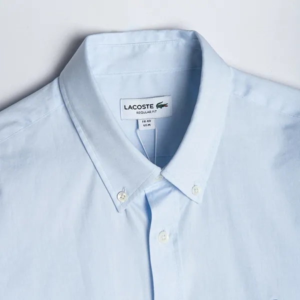 Áo Sơ Mi Nam Dài Tay Lacoste Regular CH2933T01 Màu Xanh Blue Size 40