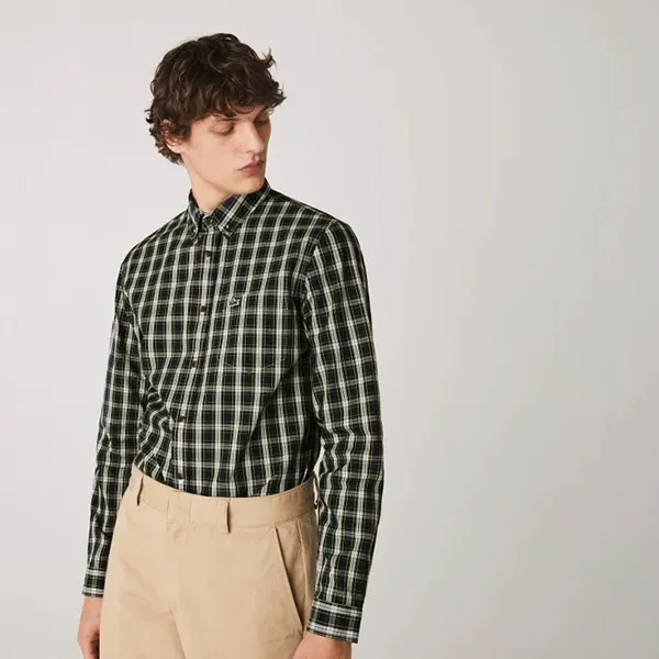 Áo Sơ Mi Nam Dài Tay Lacoste Regular CH3983EZB Phối Màu Size 40