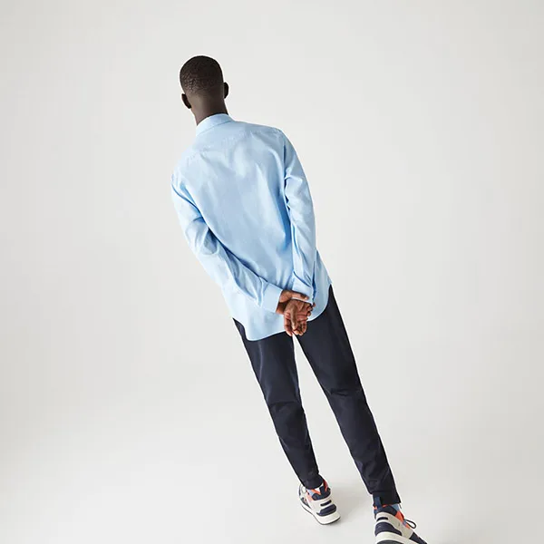 Áo Sơ Mi Nam Dài Tay Lacoste Regular CH2745HBP Màu Xanh Blue Size 40