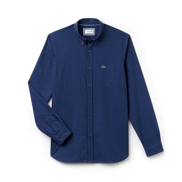 Áo Sơ Mi Lacoste Regular Fit CH0483 CSB Màu Xanh Kẻ Size M - Thời trang - Vua Hàng Hiệu