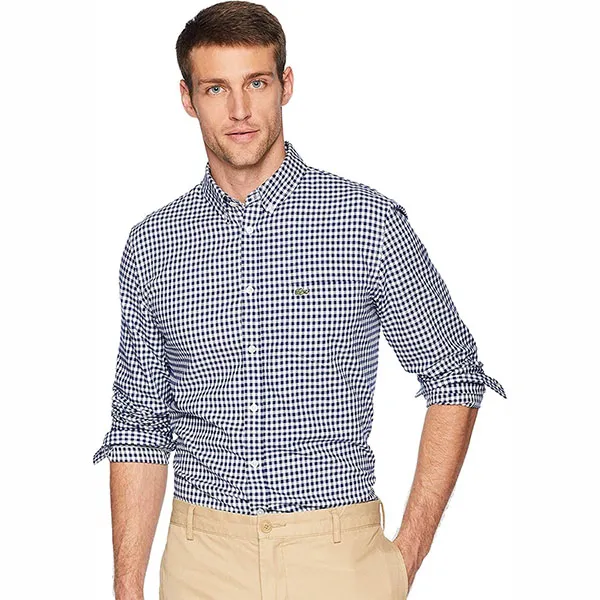 Áo Sơ Mi Lacoste Regular Fit CH1468 525 Màu Kẻ Xanh Size L - Thời trang - Vua Hàng Hiệu
