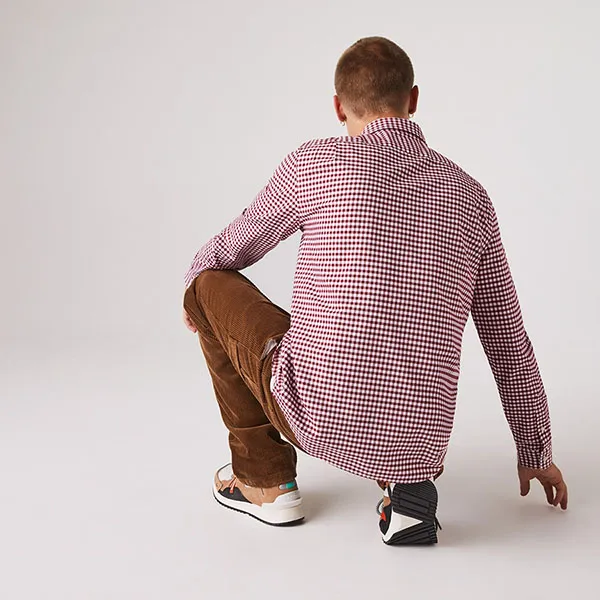 Áo Sơ Mi Lacoste Regular Fit CH5271 825 Màu Kẻ Đỏ Size M