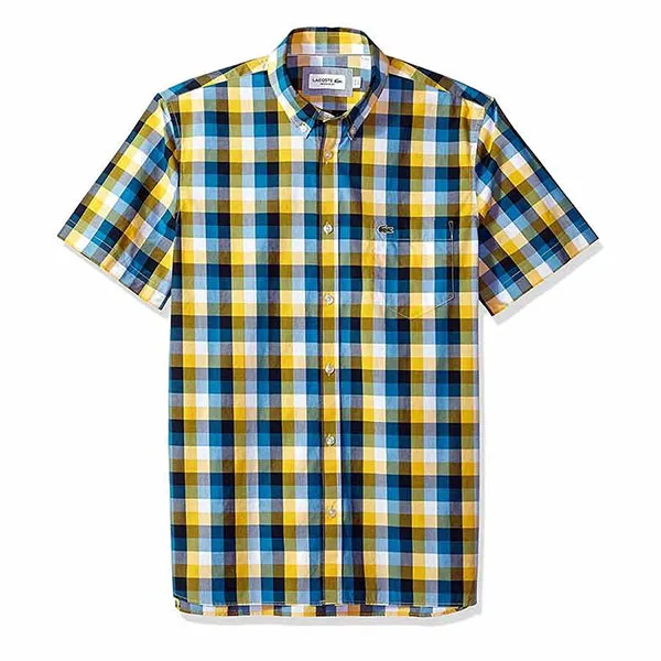 Áo Sơ Mi Lacoste Regular Fit Ch5805 HXK Phối Màu Xanh Vàng Size L - Thời trang - Vua Hàng Hiệu