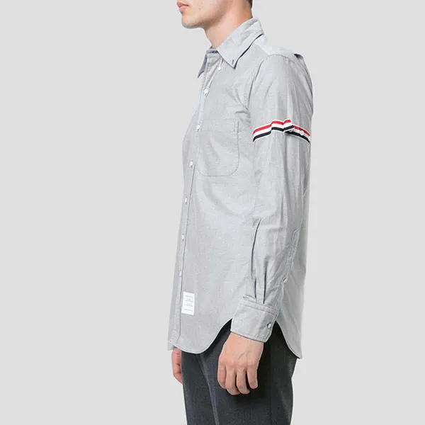 Áo Sơ Mi Thom Browne Oxford Grosgrain Armband Classic MWL150E 00139 415 Màu Xám Size 1 - Thời trang - Vua Hàng Hiệu