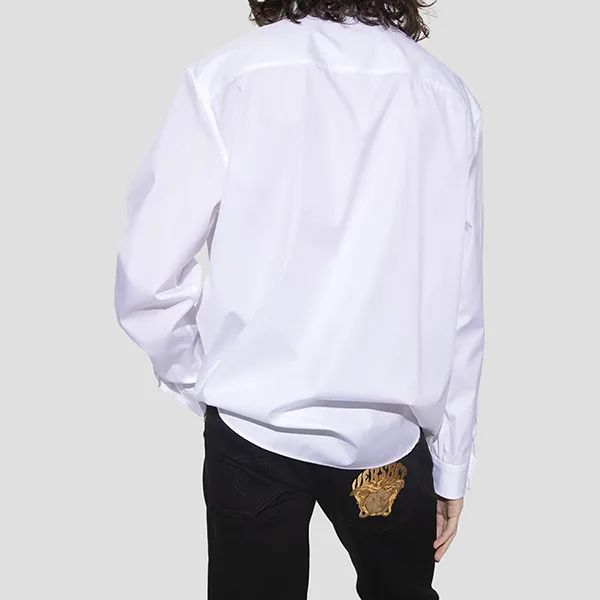 Áo Sơ Mi Versace White With Logo 'La Greca' Printed 1003921 1A02810 1W000 Màu Trắng