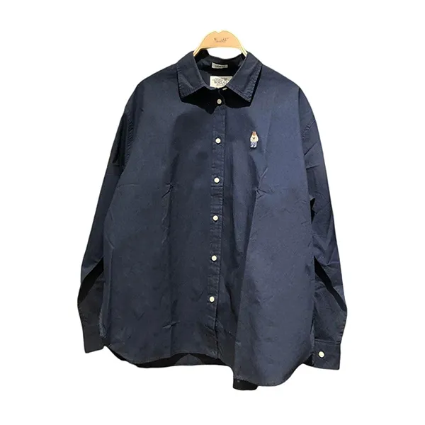 Áo Sơ Mi WHOAU Basic Màu Xanh Navy