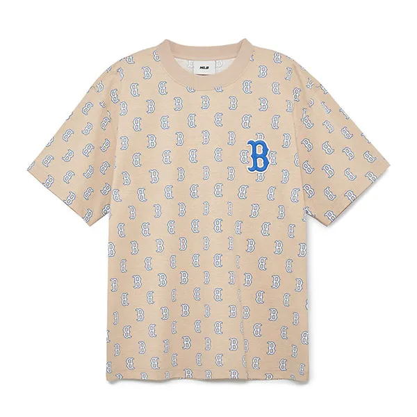 Áo Thun MLB Logo T-Shirts Boston Red Sox 3ATSM1133-43SAL Màu Kem Nâu Size M