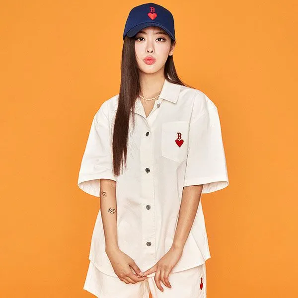 Bộ Quần Áo Cộc Tay MLB Denim Boston Red Sox Màu Trắng - Thời trang - Vua Hàng Hiệu