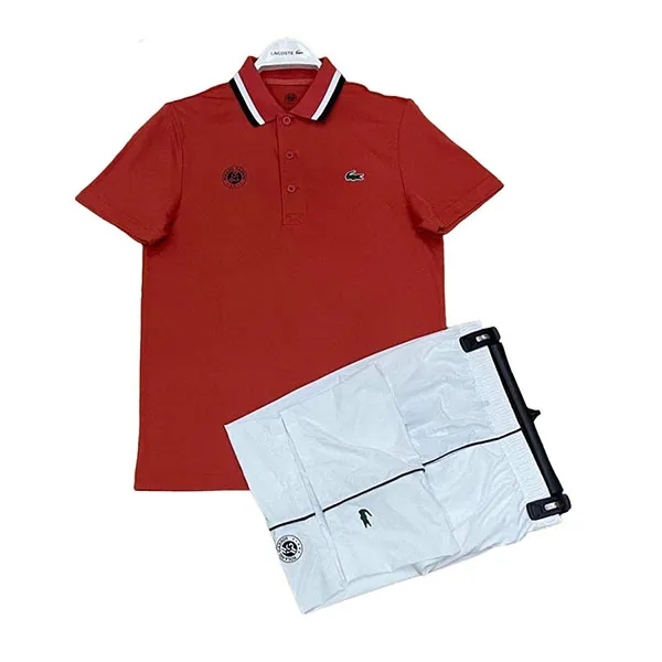 Bộ Thể Thao Lacoste Men's Sport Roland Garros Piqué Màu Trắng Cam