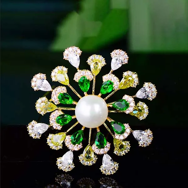 Cài Áo Meri Bông Hoa Ngọc Trai Cao Cấp BR463 Phối Màu