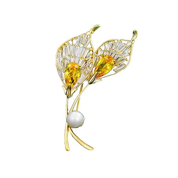 Cài Áo Meri Cài Bó Hoa Tinh Tế BR489 Màu Vàng