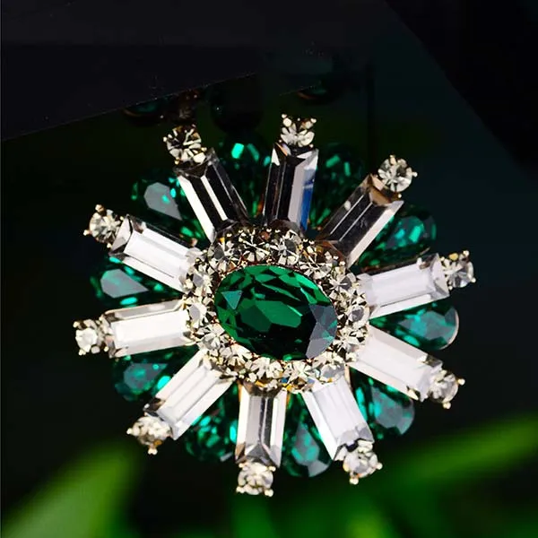 Cài Áo Meri Đá Xanh Cao Cấp BR459 Màu Xanh Lục