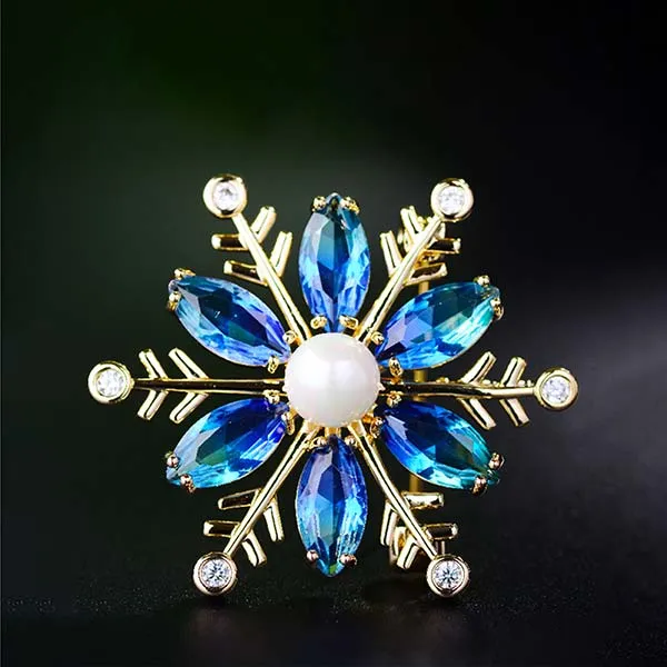 Cài Áo Meri Đá Xanh Sang Trọng BR462 Màu Xanh Dương