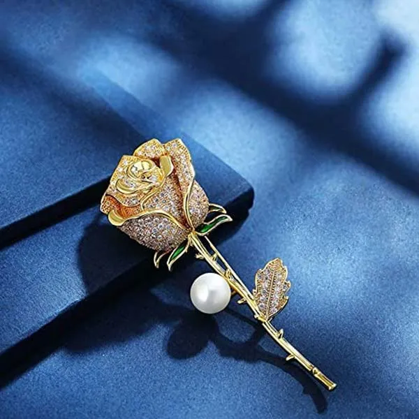 Cài Áo Meri Golden Rose BR507 Màu Vàng