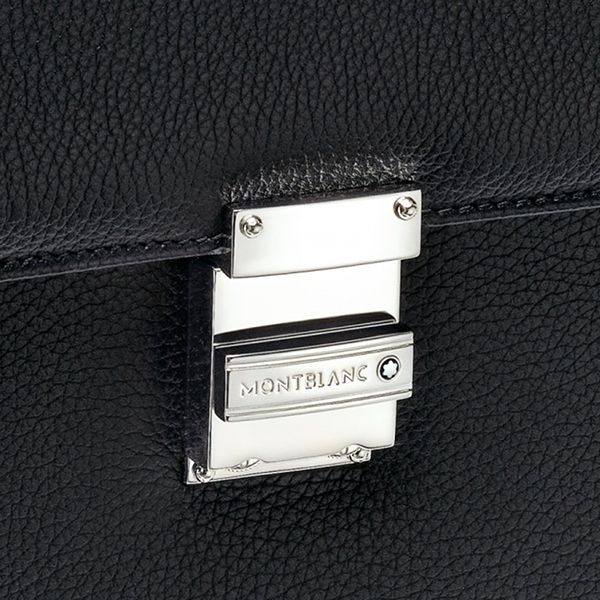 Cặp Montblanc Meisterstuck Soft Grain Single Gusset Briefcase 113297 Màu Đen - 3