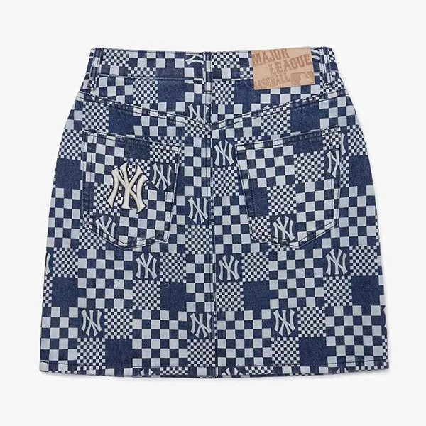 Chân Váy Nữ MLB Denim A Checkerboard 3FDSM0223-50BLS Màu Xanh Đậm XS - Thời trang - Vua Hàng Hiệu