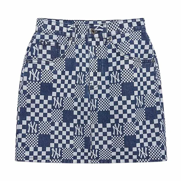 Chân Váy Nữ MLB Denim A Checkerboard 3FDSM0223-50BLS Màu Xanh Đậm XS - Thời trang - Vua Hàng Hiệu