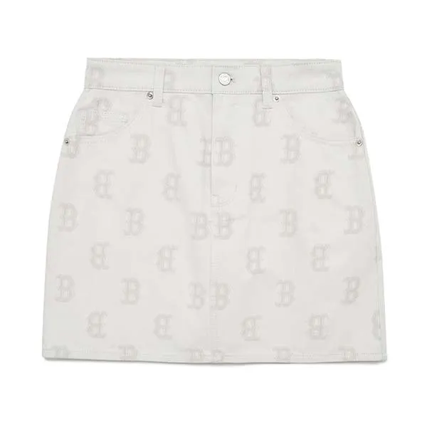 Chân Váy Nữ MLB Denim Boston Red Sox 3FDSM0133-43CRS Màu Kem Size M - Thời trang - Vua Hàng Hiệu