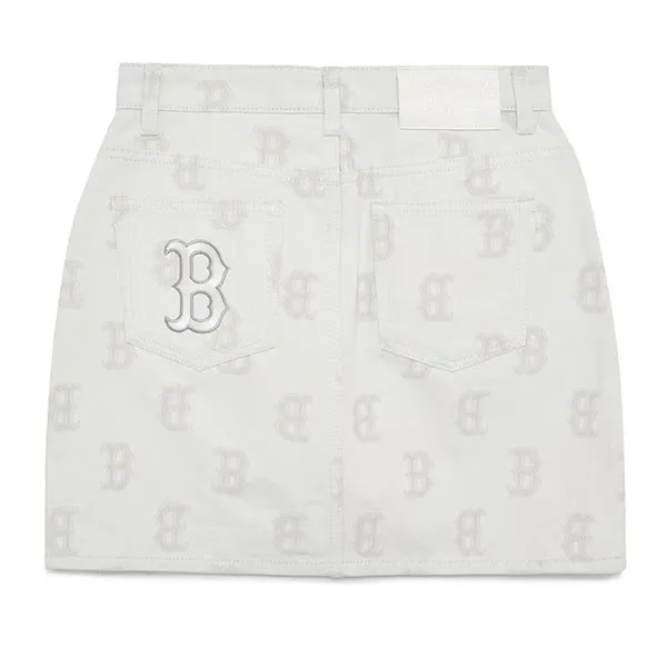 Chân Váy Nữ MLB Denim Boston Red Sox 3FDSM0133-43CRS Màu Kem Size M - Thời trang - Vua Hàng Hiệu