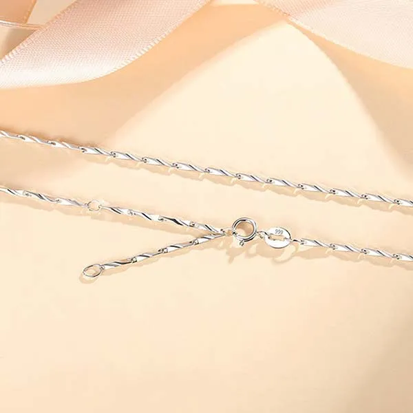 Dây Chuyền Lili Jewelry Bạc S999 Trơn Chuỗi Trái Tim Mạ Vàng Thekla LILI_966497 Màu Vàng Trắng