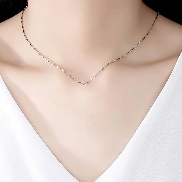 Dây Chuyền Lili Jewelry Bạc S999 Trơn Chuỗi Trái Tim Mạ Vàng Thekla LILI_966497 Màu Vàng Trắng