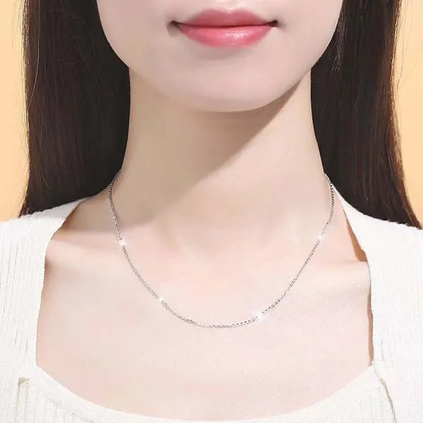 Dây Chuyền Lili Jewelry Bạc Trơn Sợi Mảnh Nhỏ Đơn Giản Royal Lili_226292 Chữ Thập Màu Bạc