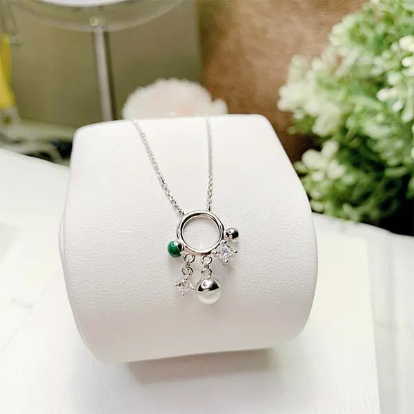 Dây Chuyền Sunlight Mặt Tròn Đính Đá Màu Bạc - Trang sức - Vua Hàng Hiệu