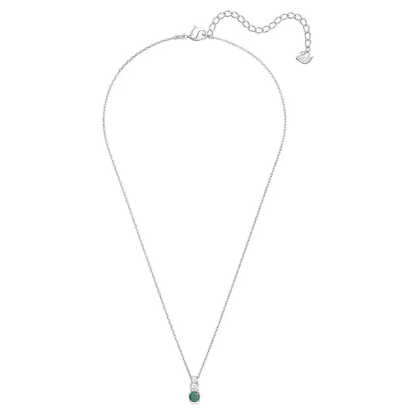 Dây Chuyền Swarovski Attract Trilogy Pendant Green, Rhodium Plated 5646717 Màu Xanh Bạc