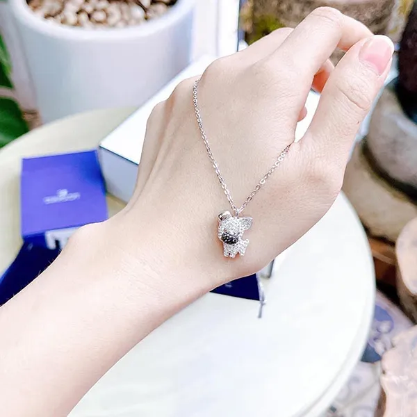 Dây Chuyền Swarovski Crystal Necklace Little Dog Pendant, White, Rhodium 5374446 Màu Bạc