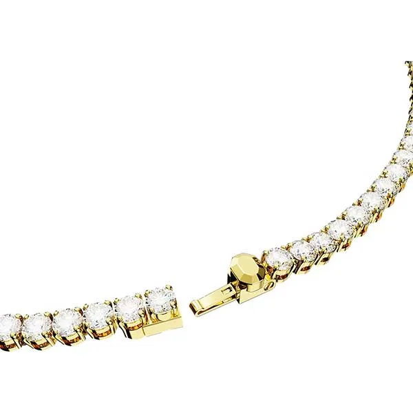 Dây Chuyền Swarovski Matrix Tennis Necklace Round Cut, Small, White, Gold-Tone Plated 5657667 Màu Vàng Trắng