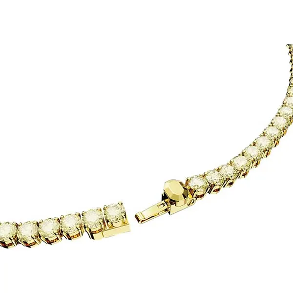 Dây Chuyền Swarovski Matrix Tennis Necklace Round Cut, Small, Yellow, Gold-Tone Plated 5661191 Màu Vàng