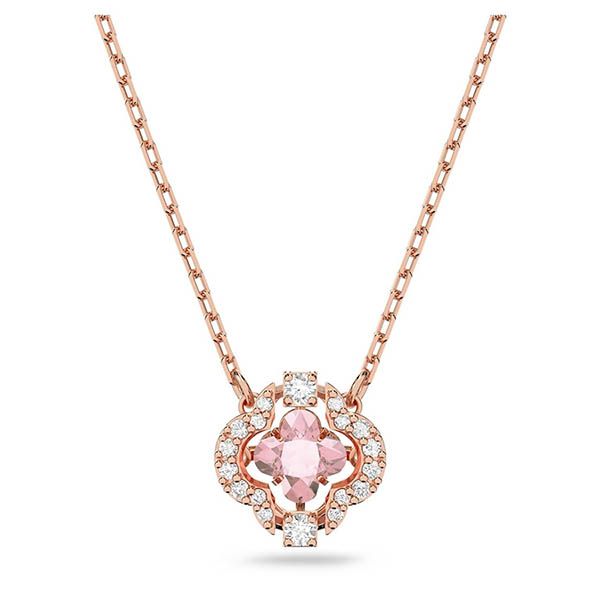 Dây Chuyền Swarovski Sparkling Dance Necklace, Clover, Pink, Rose Gold-Tone Plated 5514488 Màu Vàng Hồng - 3